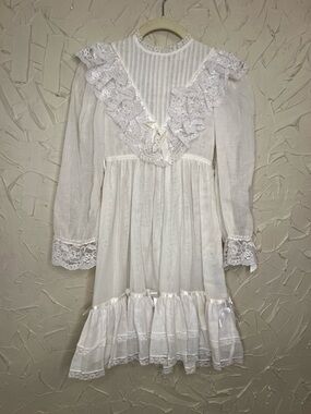 Vintage 70s Girls Gunne Sax Style Dress Size 10 Prairie Youngland